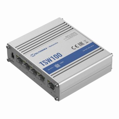 TSW100000010 Teltonika Networks TSW100 5-Ports 10/100/1000Base-T RJ-45 PoE+ Gigabit Ethernet Unmanaged Switch