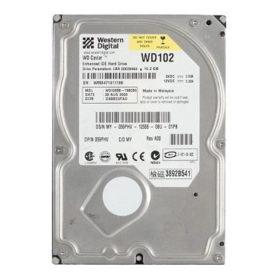 WD102BB-75BCB0 Western Digital 10.2GB 7200RPM ATA-100 2MB Cache Internal Hard Drive