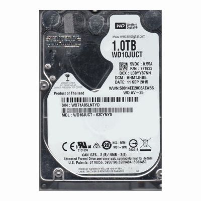 WD10JUCT-63CYNY0 Western Digital AV-25 1TB 5.4K RPM 3Gb/s SATA 512n 16MB Cache 2.5-Inch Hard Disk Drive