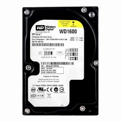 WD1600-ATA Western Digital Caviar 160GB 7.2K RPM ATA/100 512n 2MB Cache 3.5-Inch Internal Hard Disk Drive