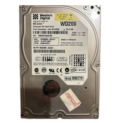 WD200BB-00AUA1 Western Digital 20GB 7.2K RPM IDE 3.5-Inch Hard Drive