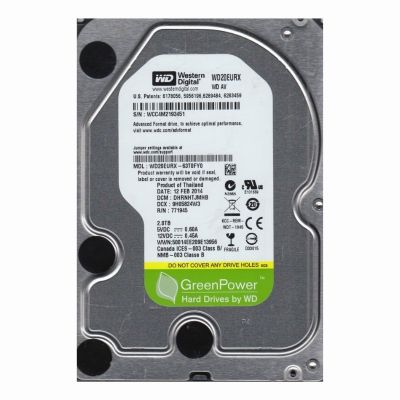 WD20EURX Western Digital 2TB 5400RPM SATA 6Gbps Internal Hard Drive