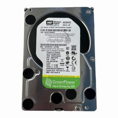 WD20EVDS-63T3B0 Western Digital AV-GP 2TB 5.4K RPM 3Gb/s SATA 512n 32MB Cache 3.5-Inch Hard Disk Driveâ€‹