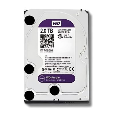 WD20PURX-64PFUY0 Western Digital Purple Surveillance 2TB 5400RPM SATA 6Gbps 64MB Cache 3.5-Inch Hard Drive