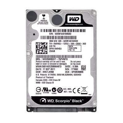 W94DJ Dell 250GB 7.2K RPM 3Gb/s SATA 16MB Cache 2.5" Hard Drive