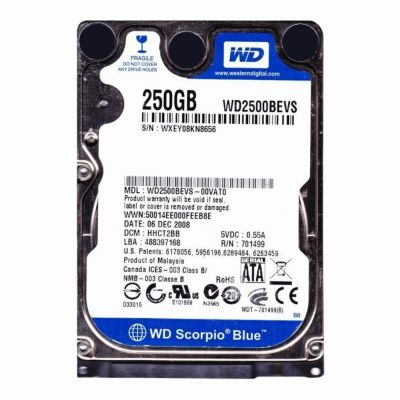 WD2500BEVS Western Digital Scorpio Blue 250GB 5400RPM SATA 1.5Gb/s 8MB Cache 2.5-Inch Hard Drive