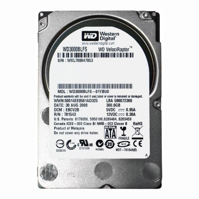 WD3000BLFS Western Digital VelociRaptor 300GB 10K RPM 3Gb/s SATA 512n 16MB Cache 2.5-Inch Hard Disk Drive