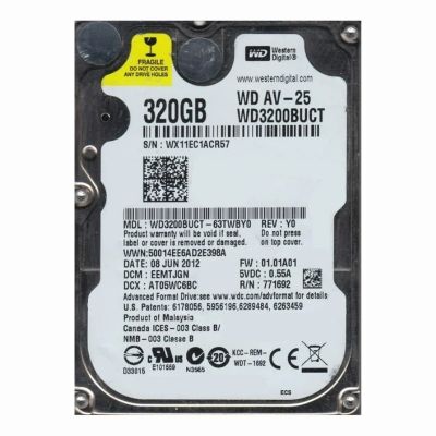 WD3200BUCT-63TWBY0 Western Digital AV-25 320GB 5.4K RPM 3Gb/s SATA 512n 16MB Cache 2.5-Inch Hard Disk Drive
