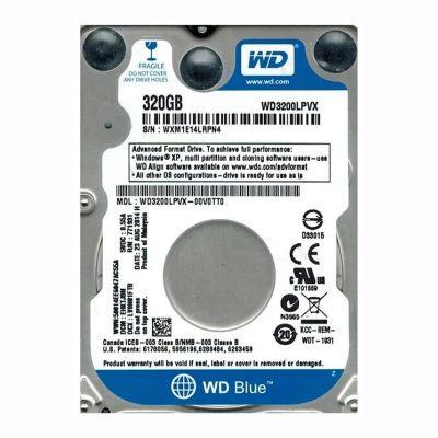 WD3200LPVX-00V0TT0 Western Digital Blue 320GB 5.4K RPM 6Gb/s SATA 512n 8MB Cache 2.5-Inch Hard Disk Drive