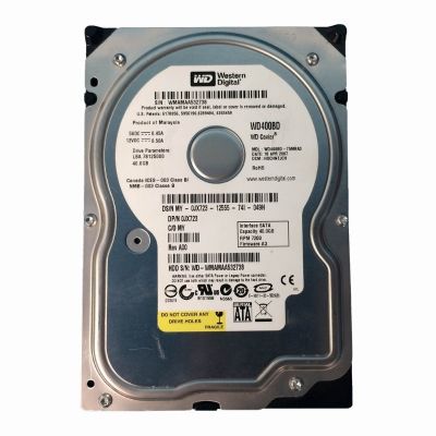 WD400BD-75MRA3 Western Digital Caviar 40GB 7200RPM SATA 1.5Gbps 2MB Cache 3.5-inch Internal Hard Drive