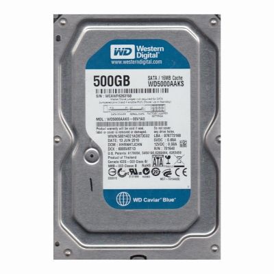 WD5000AAKS-00V1A0 Western Digital Caviar Blue 500GB 7.2K RPM 3Gb/s SATA 16MB Cache 3.5-Inch Hard Disk Drive