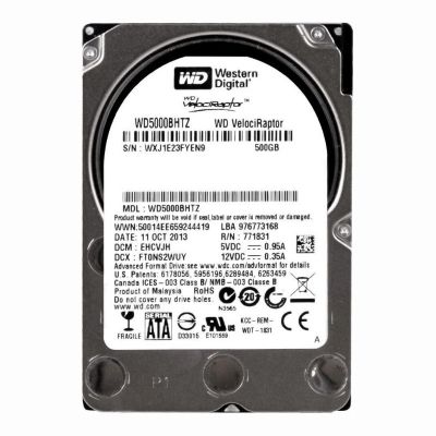 WD5000BHTZ Western Digital VelociRaptor 500GB 10K RPM 6Gb/s SATA 64MB Cache 2.5-Inch Hard Disk Drive