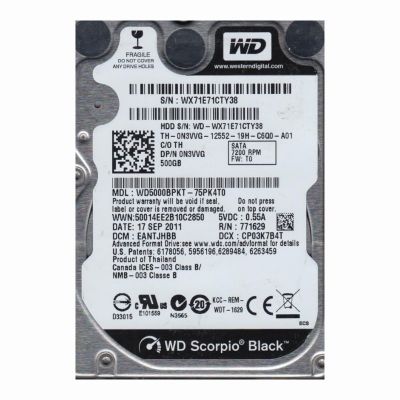 WD5000BPKT-75PK4T0 Western Digital Scorpio Black 500GB 7.2K RPM 3Gb/s SATA 16MB Cache 2.5-Inch Hard Disk Drive