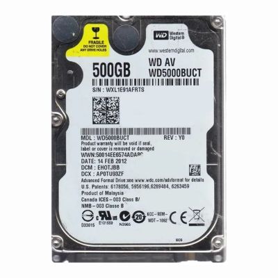 WD5000BUCT Western Digital AV-25 500GB 5.4K RPM 3Gb/s SATA 16MB Cache 2.5-Inch Hard Disk Drive