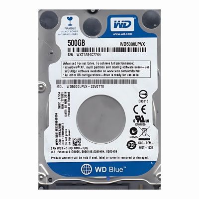 WD5000LPVX-22V0TT0 Western Digital Blue 500GB 5.4K RPM 6Gb/s SATA 512e 8MB Cache 2.5-Inch Hard Disk Drive