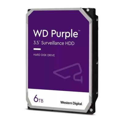 WD60PURX-64T0ZY0 Western Digital Purple 6TB 5.4K RPM 3Gb/s SATA 64MB Cache 3.5-Inch Surveillance Hard Drive
