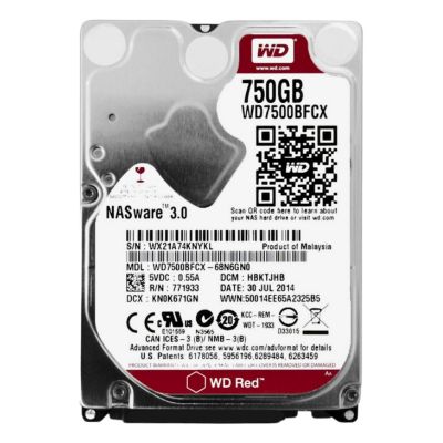 WD7500BFCX-68N6GN0 Western Digital Red 750GB 5.4K RPM 3Gb/s SATA 16MB Cache 2.5-Inch Hard Drive
