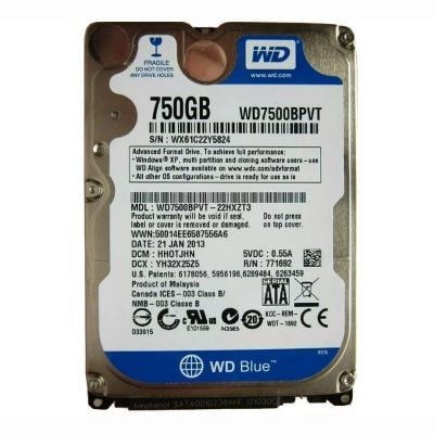 WD7500BPVT Western Digital Scorpio Blue 750GB 5.4K RPM SATA II 8MB Cache 2.5-Inch Hard Disk Drive
