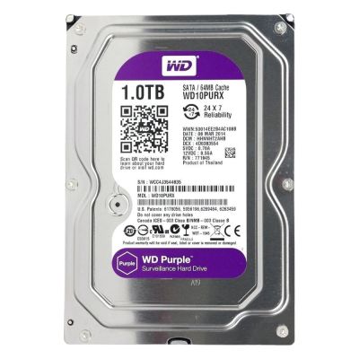 WD10PURX Western Digital Purple 1TB 7200RPM SATA 6GB/s 64MB Cache Surveillance HDD