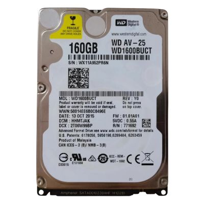 WD1600BUCT Western Digital Av-25 160 GB 5400RPM SATA 3GB/s 16MB Cache 2.5-inch Low Profile (1.0 inch) Hard Drive