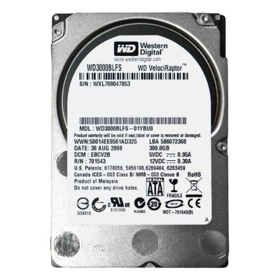 WD3000BLFS-01YBU0 Western Digital VelociRaptor 300GB 10000RPM SATA 3GB/s 16MB Cache 2.5-inch Hard Drive