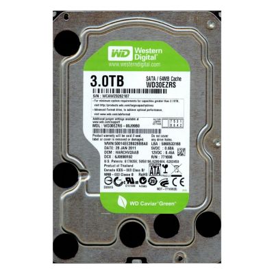 WD30EZRS-00J99B0 Western Digital Caviar Green 3TB 5400RPM SATA 3GB/s 64MB Cache 3.5-inch Hard Drive