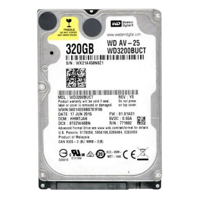 WD3200BUCT Western Digital Av-25 320GB 5400RPM SATA 3GB/s 7-Pin 16MB Cache 2.5-inch Hard Drive
