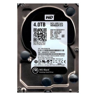 WD4003FZEX-00Z4SA0 Western Digital Black 4TB 7200RPM SATA 6GB/s 64MB Cache 3.5-inch Internal Hard Disk Drive