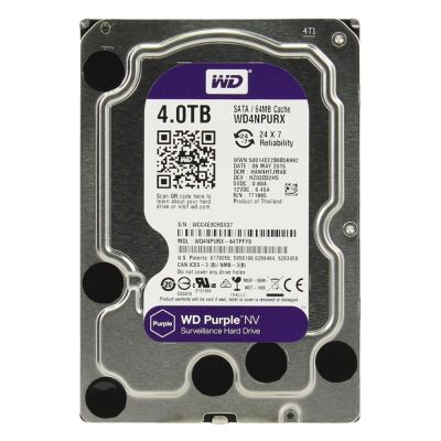 WD4NPURX Western Digital Purple Nv 4TB Intelllipower SATA 6GB/s 64MB Cache 3.5-inch Internal Surveillance Hard Drive