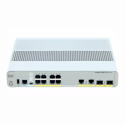 Cisco Catalyst 2960-CX Series C2960CX-8TC 8-Port 10/100/1000Base-T RJ-45 + 2-Port GE Uplink + 2-Port SFP Layer 2 Managed Rack-Mountable Gigabit Ethernet Network Switch