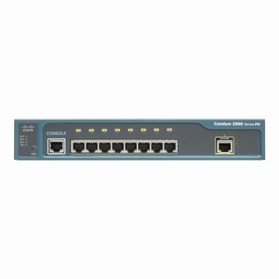 WS-C2960PD-8TT-L Cisco Catalyst 2960 Series 2960PD-8TT 8 x Ports 10/100Base-TX + 1 x PoE+ 10/100/1000Base-T Port Layer 2 Managed 1U Rack-mountable Fast Ethernet Network Switch