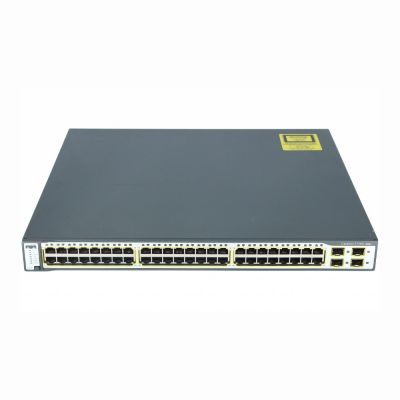 WS-C3750G-48TS-S Cisco Catalyst 3750G Series C3750G-48TS 48 x RJ-45 Ports 10/100/1000Base-T + 4 x SFP Ports Layer 3 Managed 1U Rack-mountable Gigabit Ethernet Stackable Network Switch