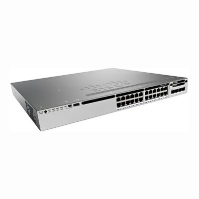 WS-C3850-24P-E Cisco Catalyst 3850 Series C3850-24P 24 x RJ-45 Ports PoE+ 10/100/1000Base-T Layer 3 Managed 1U Rack-Mountable Gigabit Ethernet Network Switch