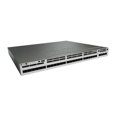WS-C3850-24S-S Cisco Catalyst 3850 Series C3850-24S 24 x SFP Ports 1000Base-X Layer 3 Managed 1U Rack-mountable Gigabit Ethernet Stackable Network Switch