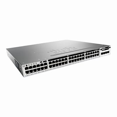 WS-C3850-48P-E Cisco Catalyst 3850 Series C3850-48P 48 x RJ-45 Ports PoE+ 1000Base-T Layer 3 Managed Rack-mountable Gigabit Ethernet Network Switch