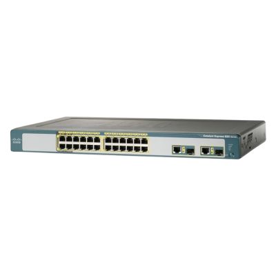 WS-CE520-24PC-K9 Cisco Catalyst Express 520 Series 520-24PC 24-Port PoE 10/100Base-TX + 2x Combo RJ-45/SFP Layer 2 Managed Fast Ethernet Switch