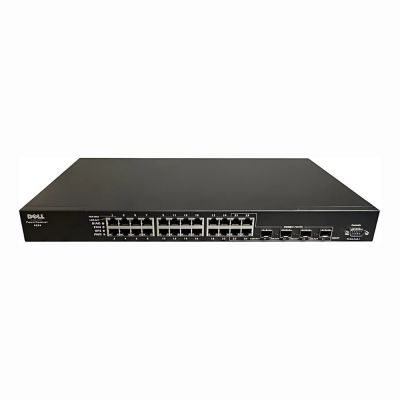XJ675 Dell PowerConnect 5324 24 x RJ-45 Ports 10/100/1000Base-T + 4 x Shared SFP Ports Layer 2 Managed 1U Rack-mountable Gigabit Ethernet Network Switch