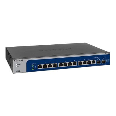 XS512EM-100NAS Netgear XS512EM 12xPorts 10GBase-T + 2xPorts Shared SFP+ Rack-mountable Layer3 Managed Multi-Gigabit Ethernet Network Switch
