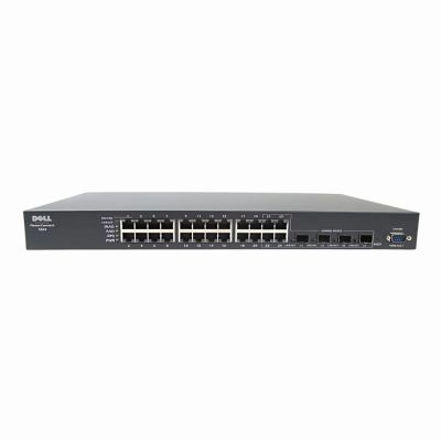 Y4657 Dell PowerConnect 5324 24 x RJ-45 Ports 10/100/1000Base-T + 4 x Shared SFP Ports Layer 2 Managed 1U Rack-mountable Gigabit Ethernet Network Switch