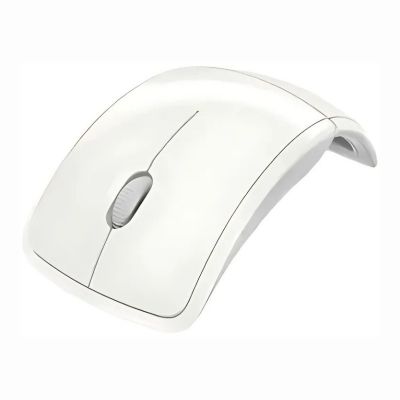 ZJA-00047 Microsoft Arc Mouse Laser Wireless Radio Frequency White USB Scroll Wheel Symmetrical