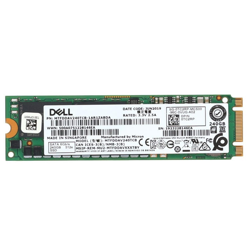 TC2RP Dell 240GB SATA 6Gb/s M.2 Solid State Drive