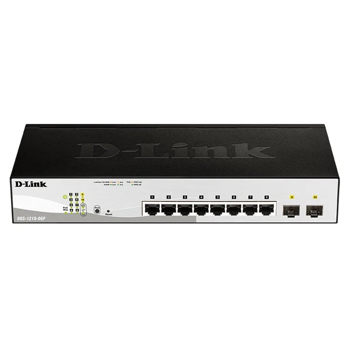 DGS-1210-08P D-Link 8-Port PoE Gigabit Switch 2 SFP Layer 2 Unmanaged