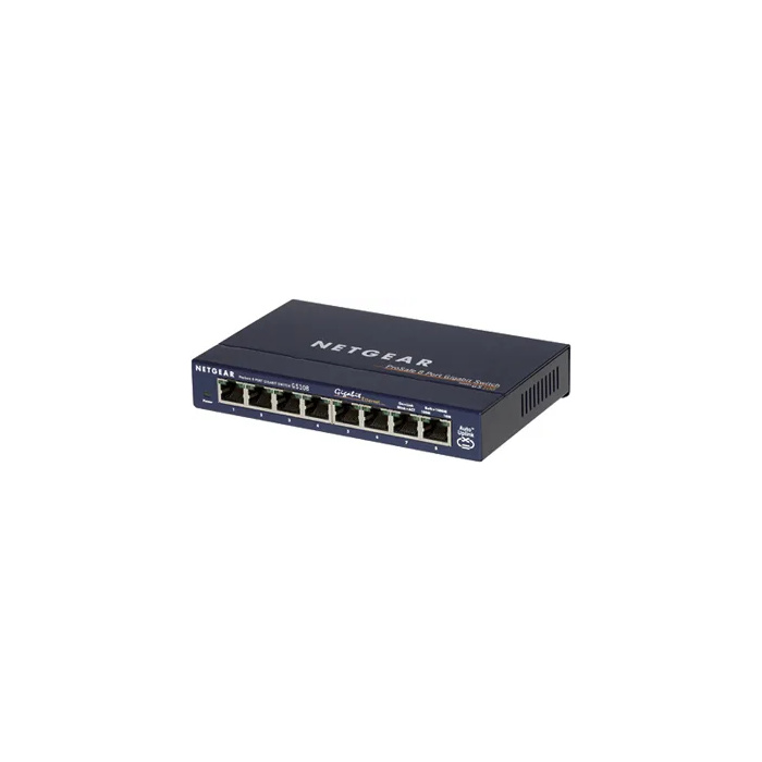 GS108 Netgear 8-Port 10/100/1000Base-T Unmanaged Gigabit Switch Rack-Mount