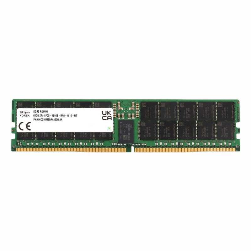 HMCG94MEBRA123N Hynix 64GB DDR5-4800MHz PC5-38400 ECC Registered RDIMM CL40 2Rx4 1.1V 288-Pin Memory Module