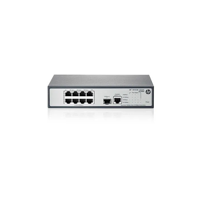 JG348A HP 1910-8G 8-Port Gigabit + 1 SFP Layer 3 Switch Managed