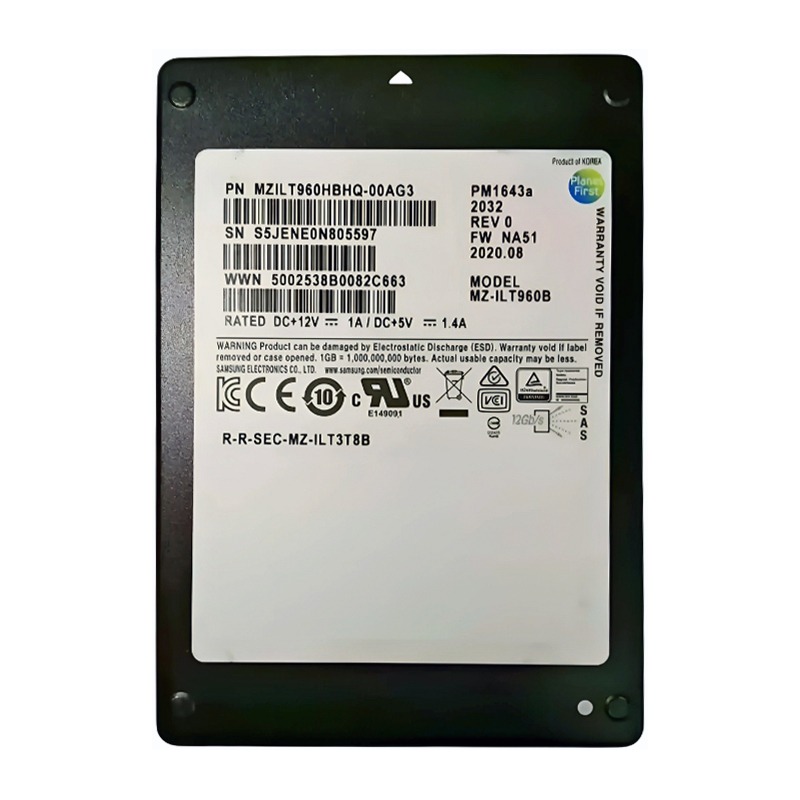 MZ-ILT960B Samsung PM1643a 960GB 12Gb/s SAS 2.5-Inch Solid State Drive