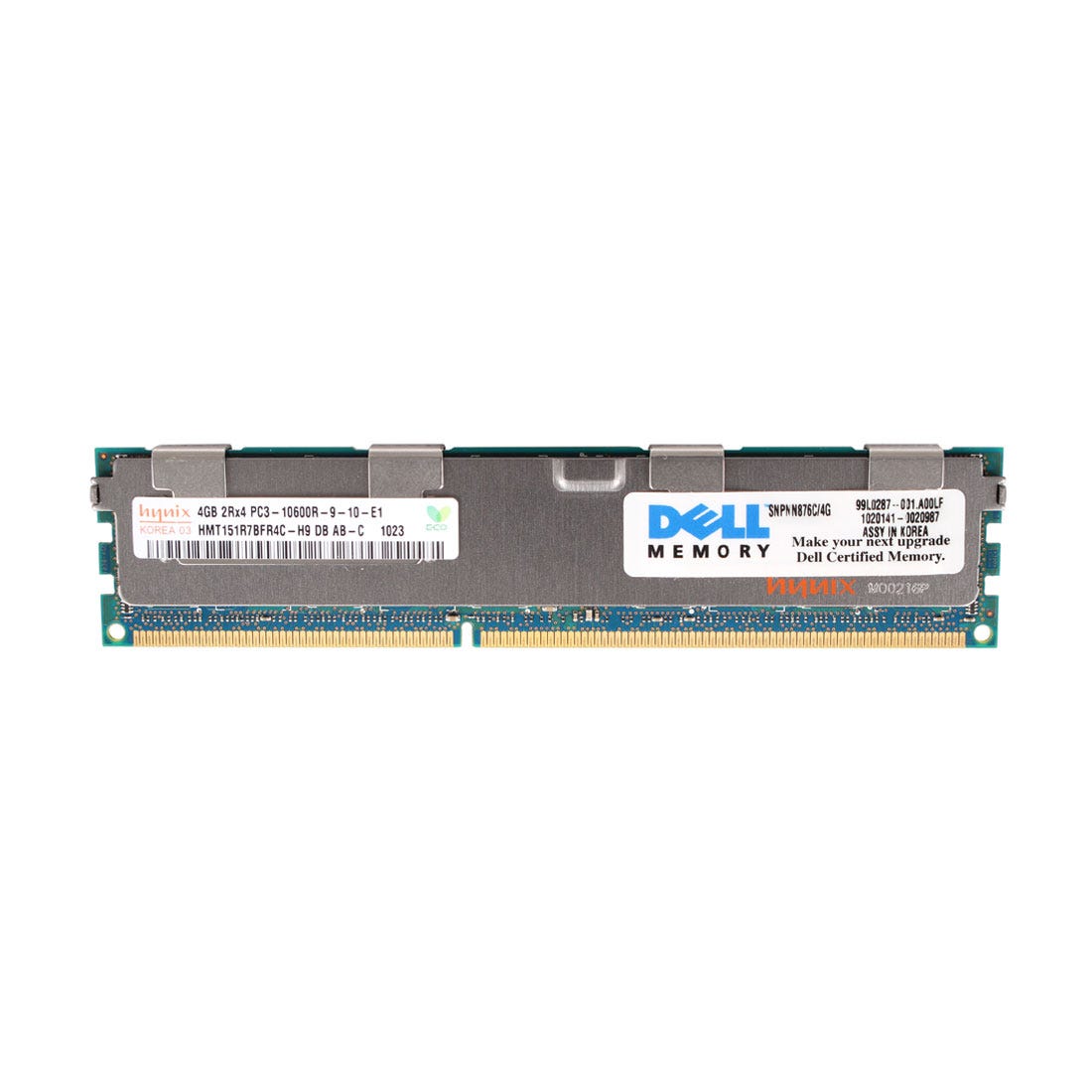 NN876 Dell 4GB DDR3 Registered ECC PC3-10600 1333MHz 2Rx4 Memory