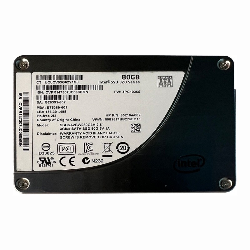 SSDSA2BW080G3H Intel 320 Series 80GB MLC SATA 3Gbps (AES-128) 2.5-inch Internal Solid State Drive