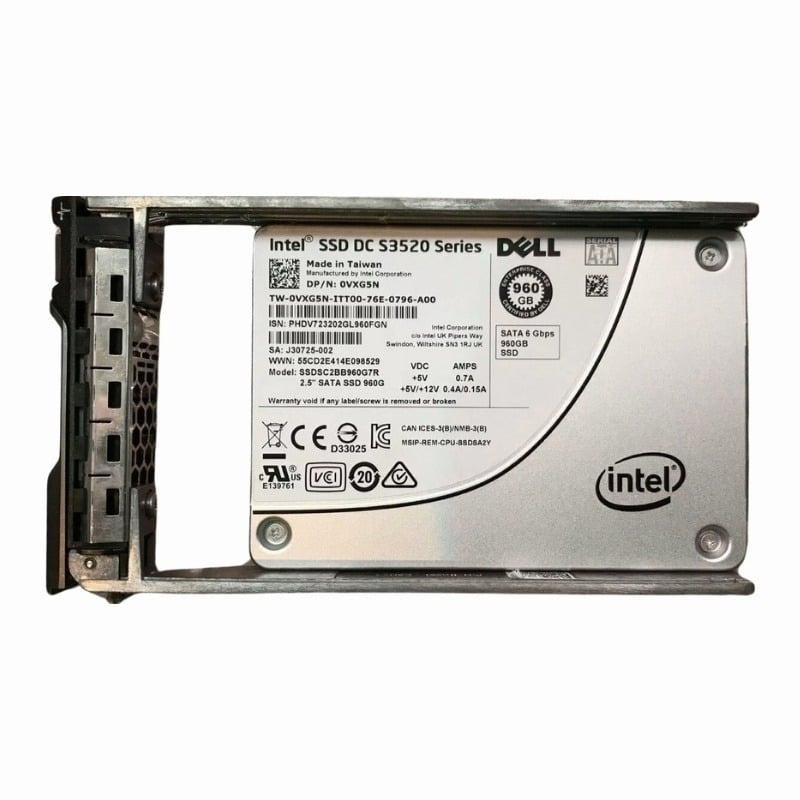 SSDSC2BB960G7R Intel DC S3520 960GB SATA 6Gb/s Read Intensive 3D NAND MLC (AES-256 / PLP) 2.5-inch Solid State Drive