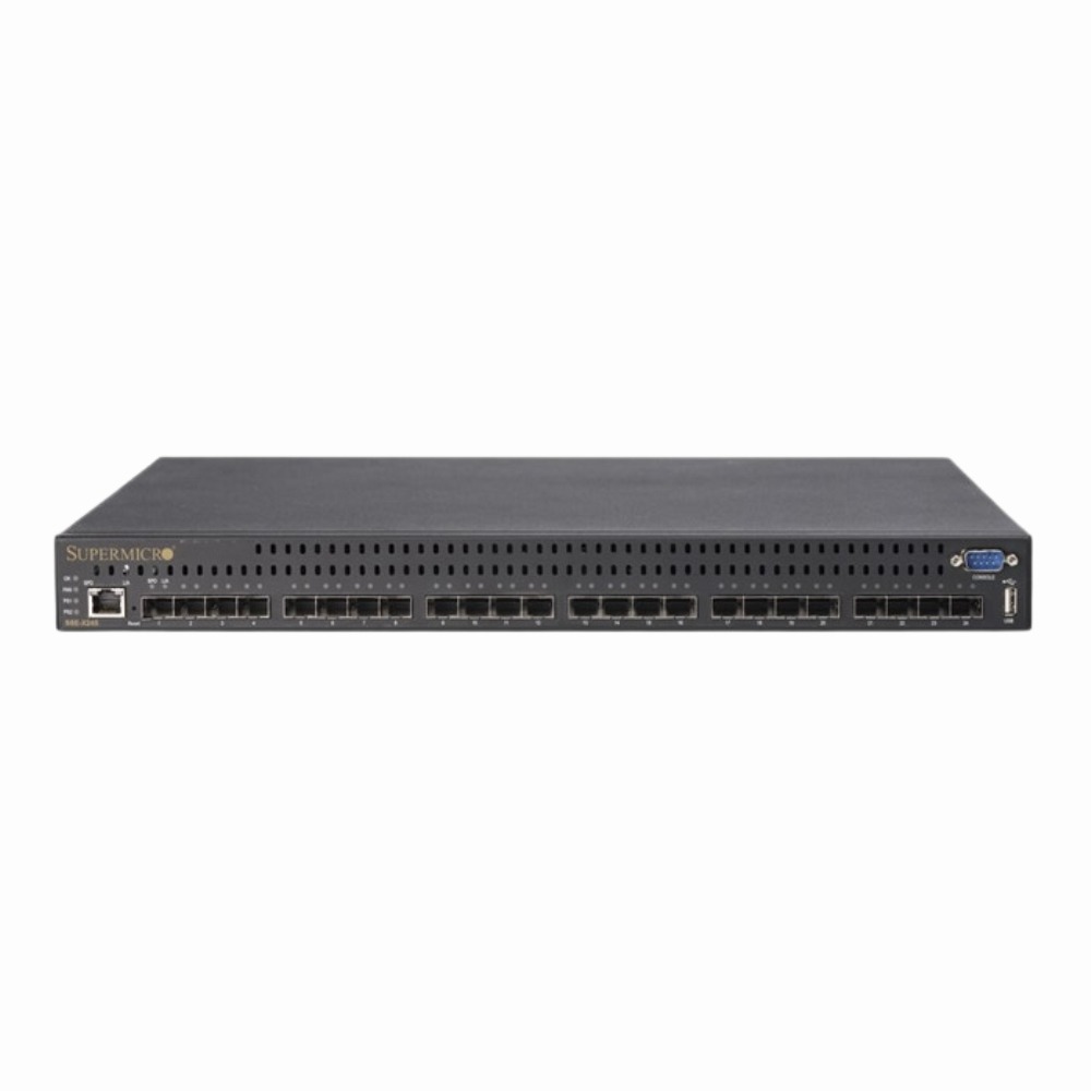 SSE-X24S Supermicro 24 x Ports SFP+ 10GBase-X Layer 3 Managed 1U Rack-Mountable Gigabit Ethernet Network Switch
